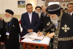محافظ القليوبية يستقبل البابا تواضروس الثاني في افتتاح صرح "أغصان الزيتون" بمدينة العبور 4