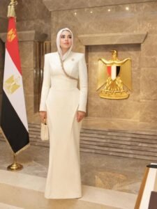 ماذا كتب على فستان آية السيسي بالهيروغليفية؟.. رسائل فرعونية لفتت الأنظار 2