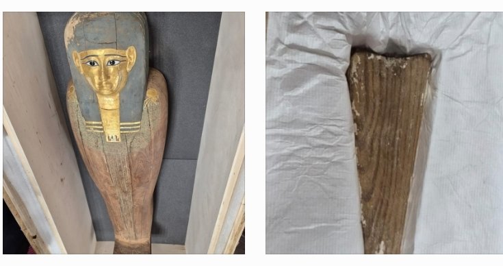 أجهزة الدولة تنجح في استعادة تمثال وتابوت خشبيين من بلجيكا 1