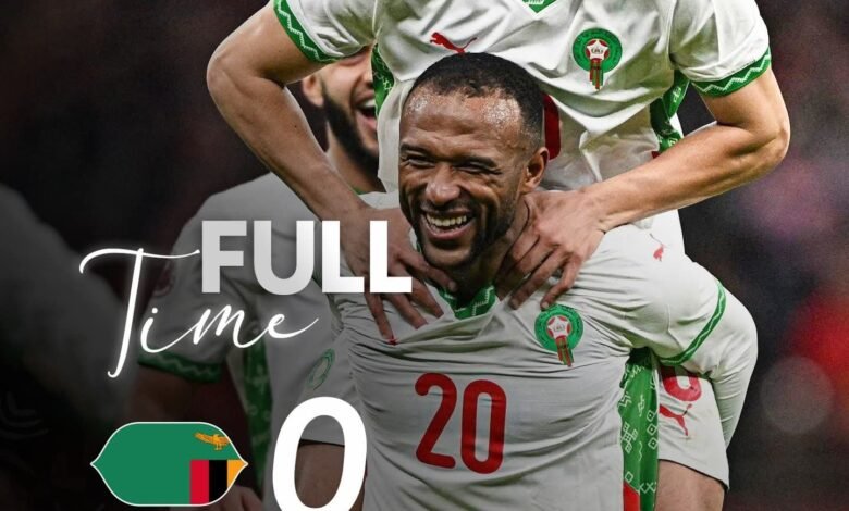 المنتخب المغربي يتأهل رسميا للدور ثمن النهائي بفوزه على زامبيا بثلاثية نظيفة 1