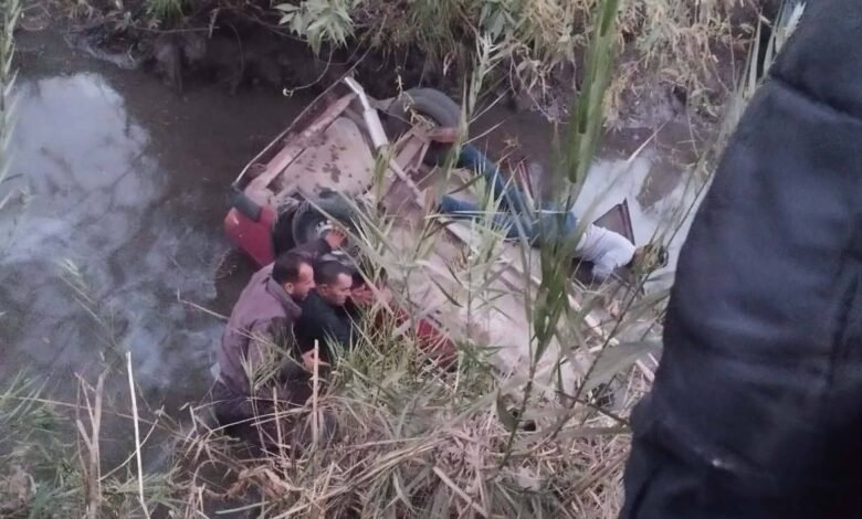 حادث مروع بالقناطر الخيرية.. إنقلاب سيارة داخل ترعة 1