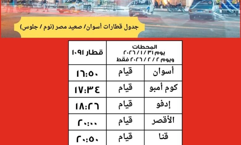 سكك حديد مصر تطلق خدمة جديدة بقطارات نوم وجلوس على خط الصعيد 1