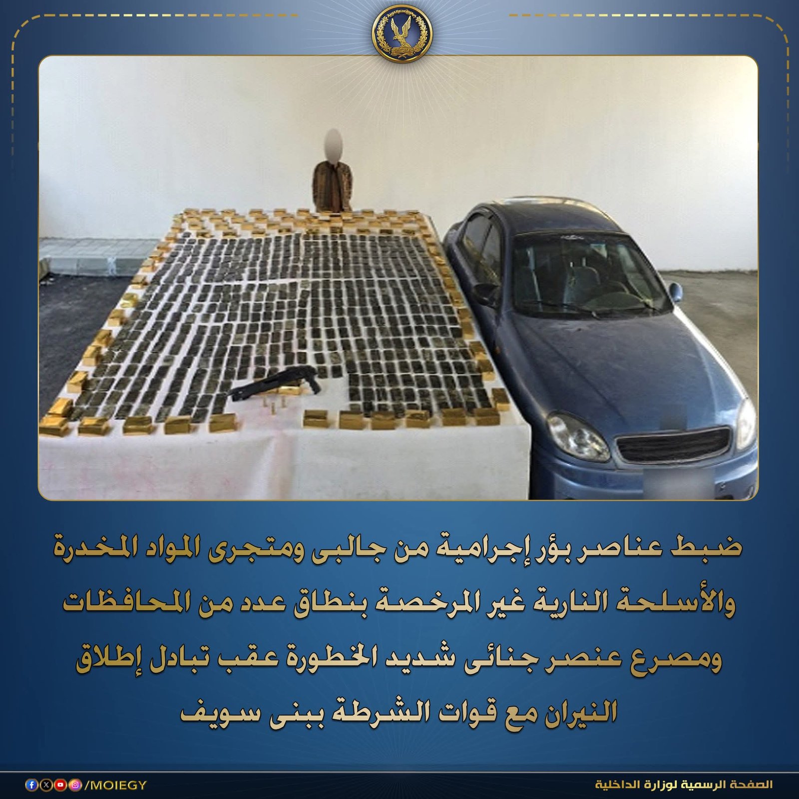 660 كيلو مخدرات و58 سلاحاً نارياً.. الداخلية تسقط بؤرا إجرامية شديدة الخطورة 1