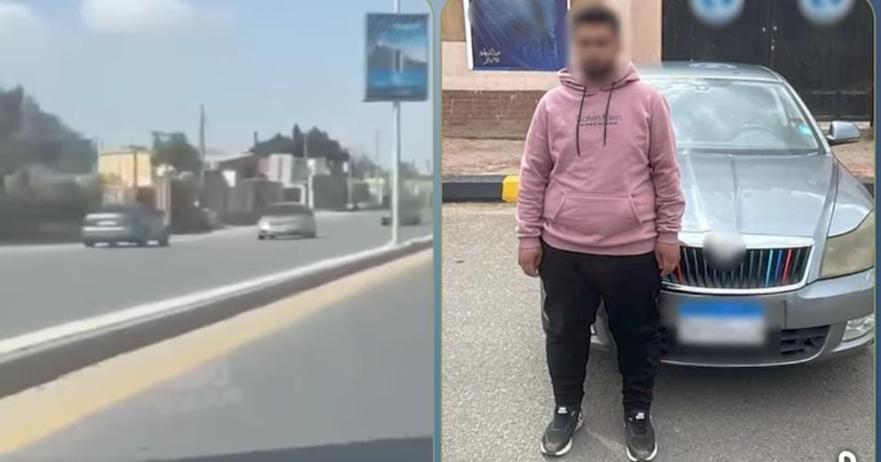 لقطة واحدة تكشف الحقيقة.. ضبط سائق قاد سيارته عكس الإتجاه بالعبور 1