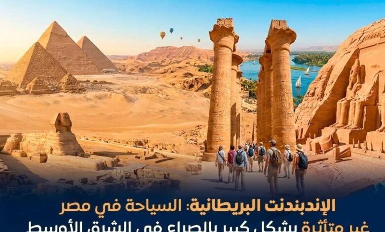 صحيفة الإندبندنت البريطانية تؤكد أن السياحة في مصر لم تتأثر بشكل كبير بالصراع في الشرق الأوسط 1
