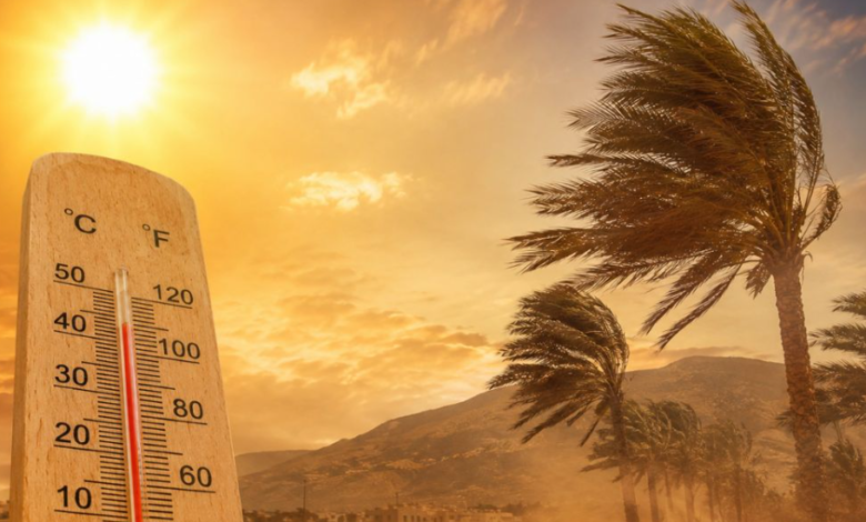 خريطة توضح توقعات طقس المغرب غداً مع موجة حر ورياح قوية في عدة مناطق