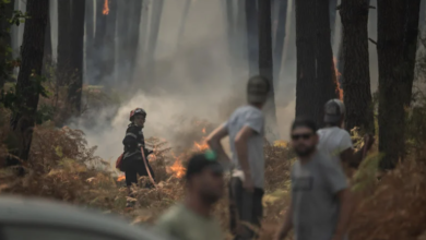 مشهد لإطفاء الحريق حيث فرنسا تأذن بعودة النازحين بسبب حرائق الغابات بعد السيطرة