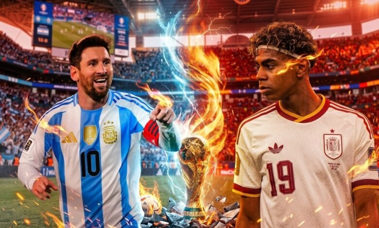 ليونيل ميسي ولامين يامال في مواجهة نهائية بكأس العالم 2026 بين الأرجنتين وإسبانيا