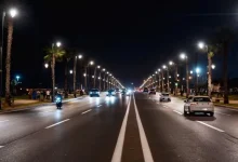 إنارة الطريق الساحلية بالرباط