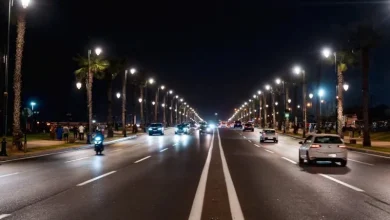 إنارة الطريق الساحلية بالرباط